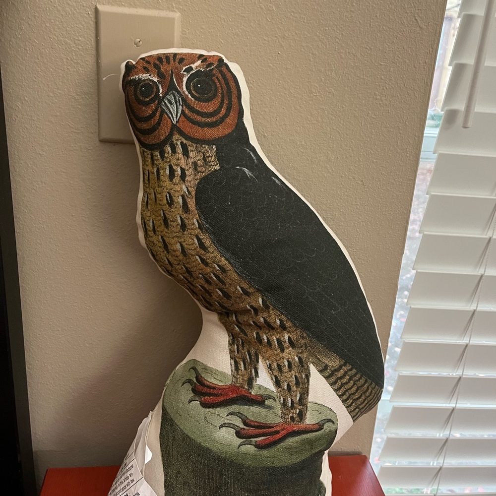 John Derian for Target decorative novelty pillow 3D Horned Owl